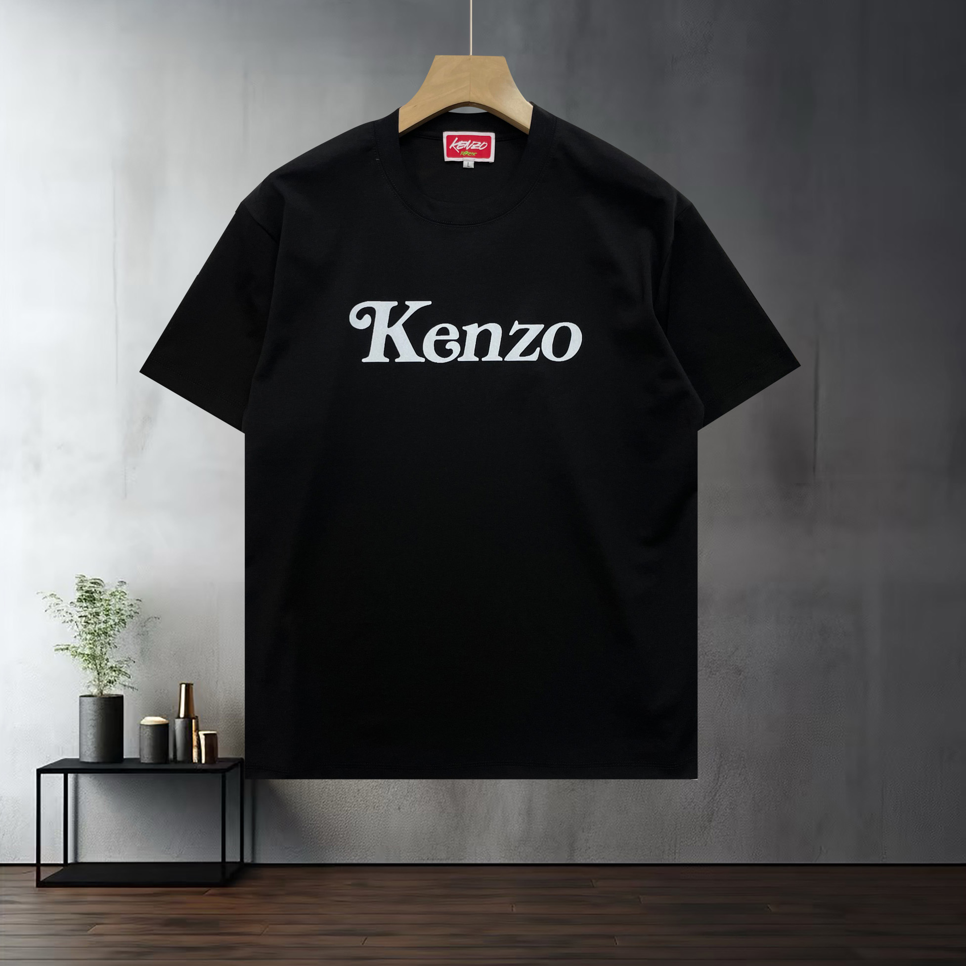 Kenzo Paris Style Script Logo Black T-Shirt