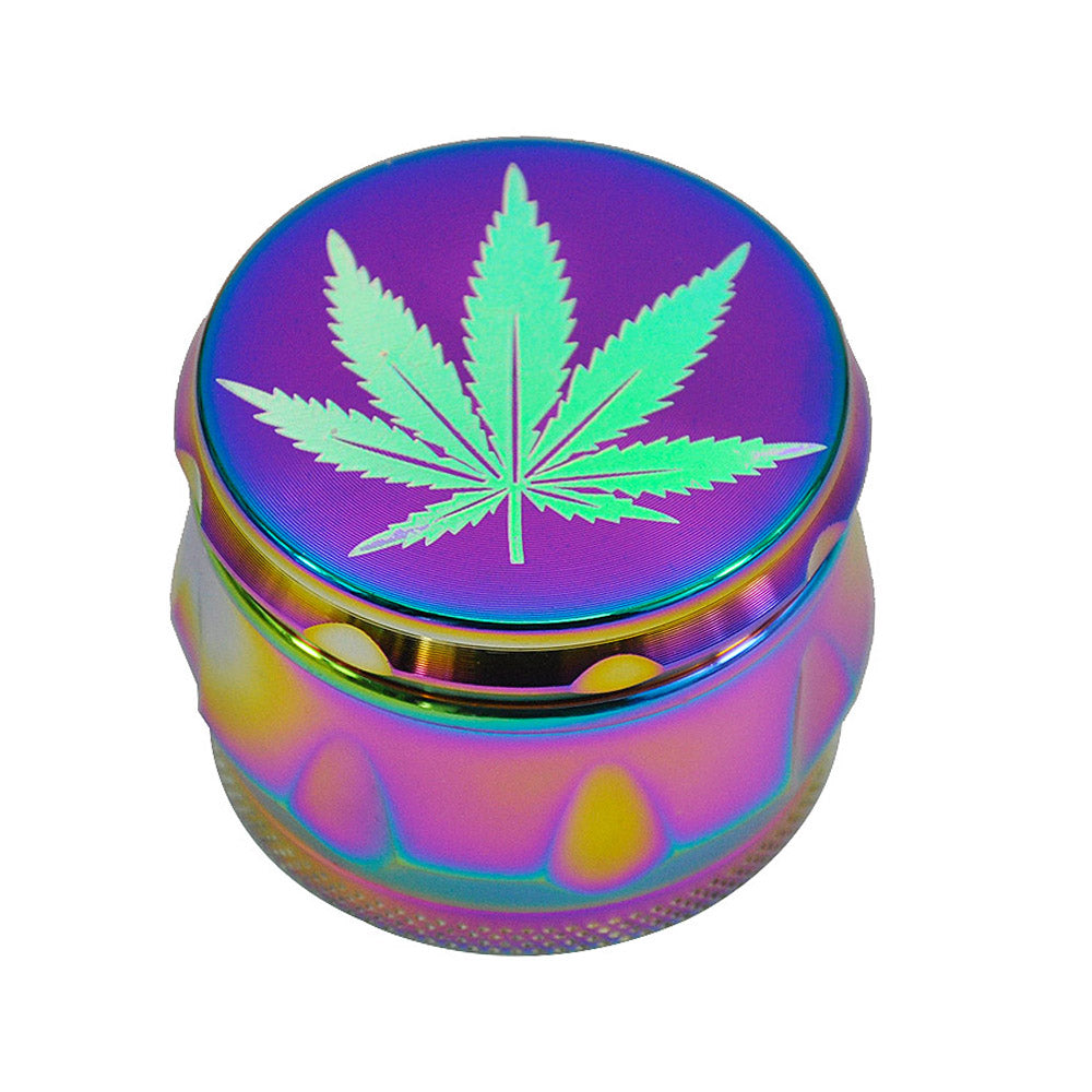 Rainbow Magnetic Lid Zinc Alloy Herb Grinder 4 Piece