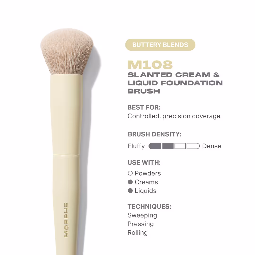 Morphe  Buttery Blends M108 Slanted Cream & Liquid Foundation Brush