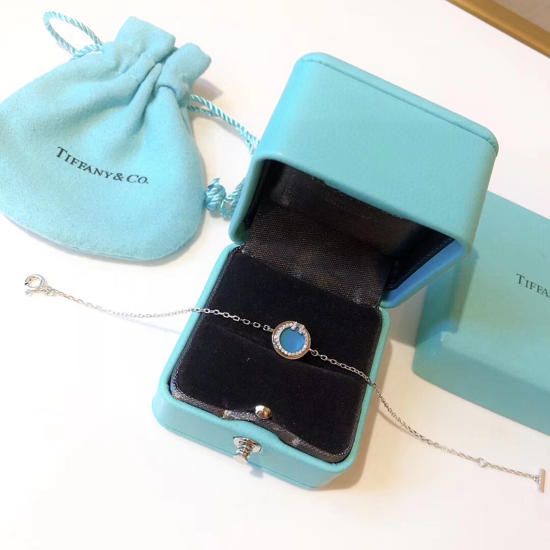 Tiffany Blue Circle Bracelet with Diamonds