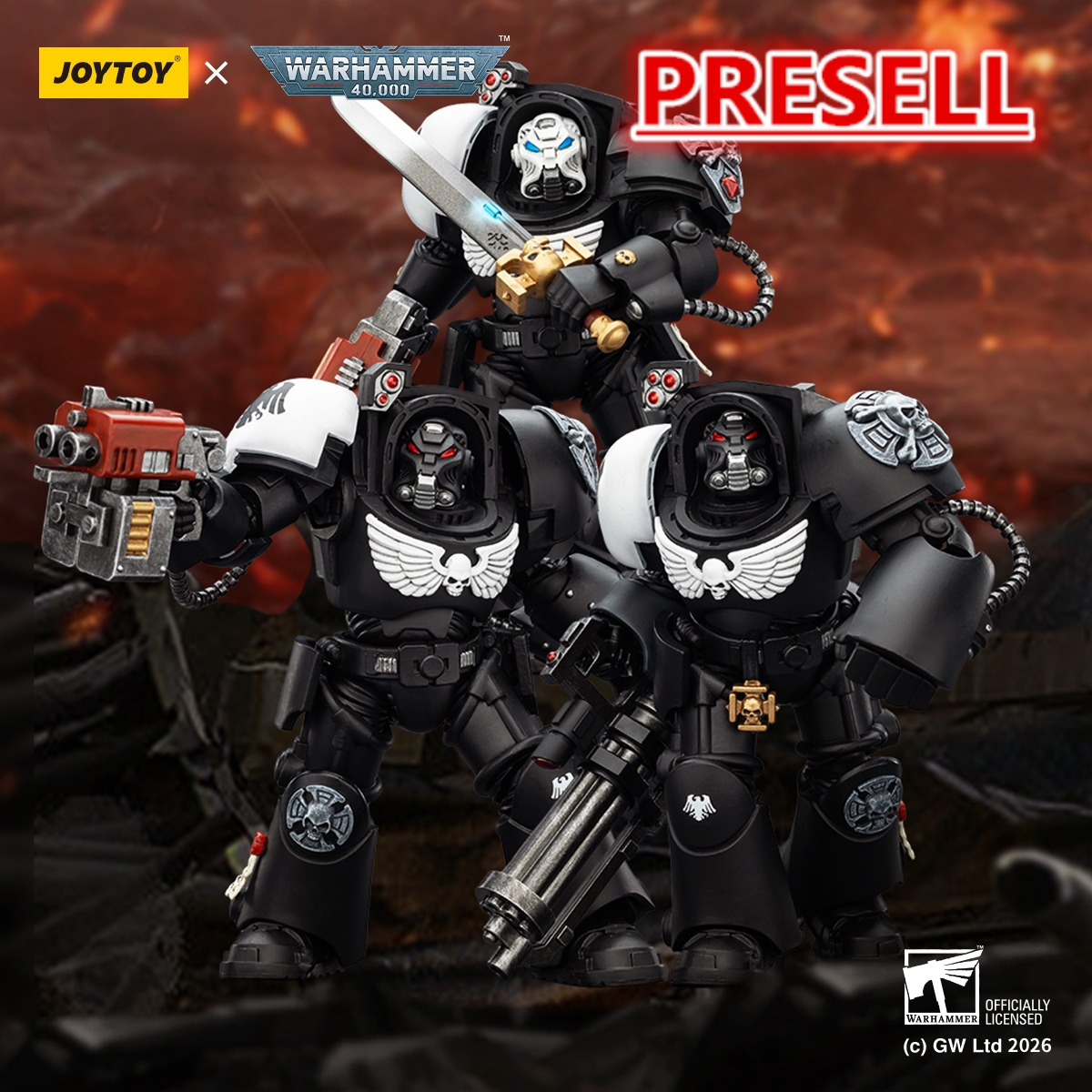 JOYTOY Warhammer 40k 1: 18 Raven Guard Terminators - JOYTOY WORLD