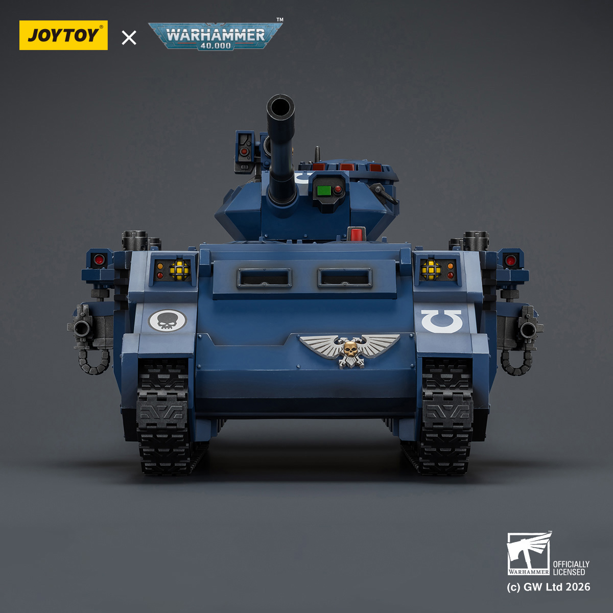 JOYTOY JT04278 Ultramarines Predator Destructor with turret-mounted autocannon and sponson-mounted heavy bolters - JOYTOY WORLD