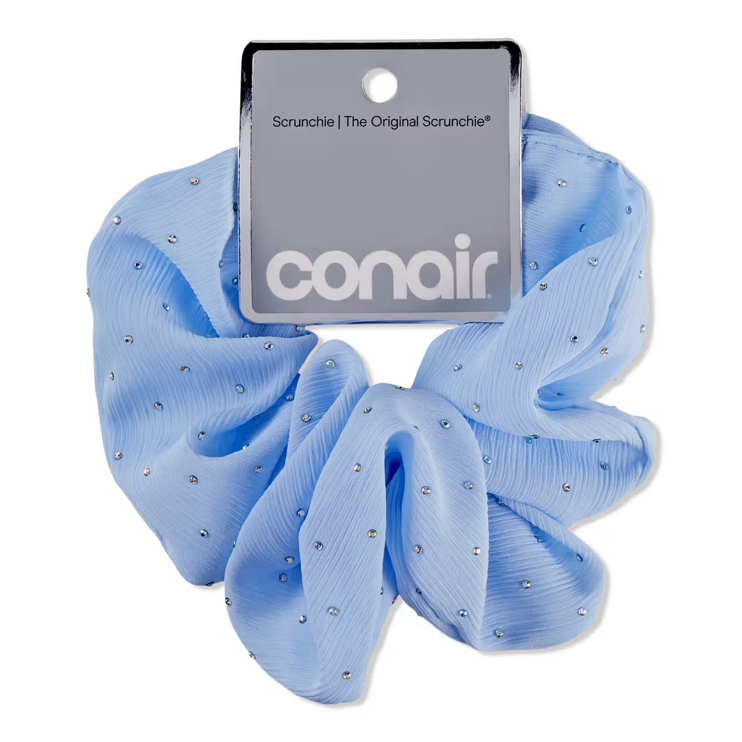 Conair Accessories  Blue Jumbo Scrunchie with Rhinestones