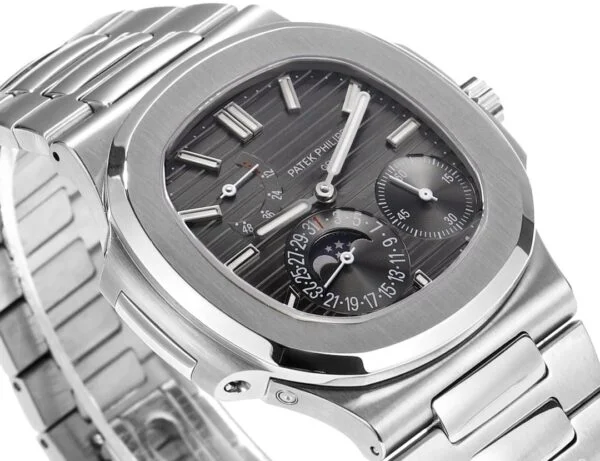 Replica Patek Philippe Nautilus Moon phases 40 mm,Stainless steel Dark Dial,5712/1A-001