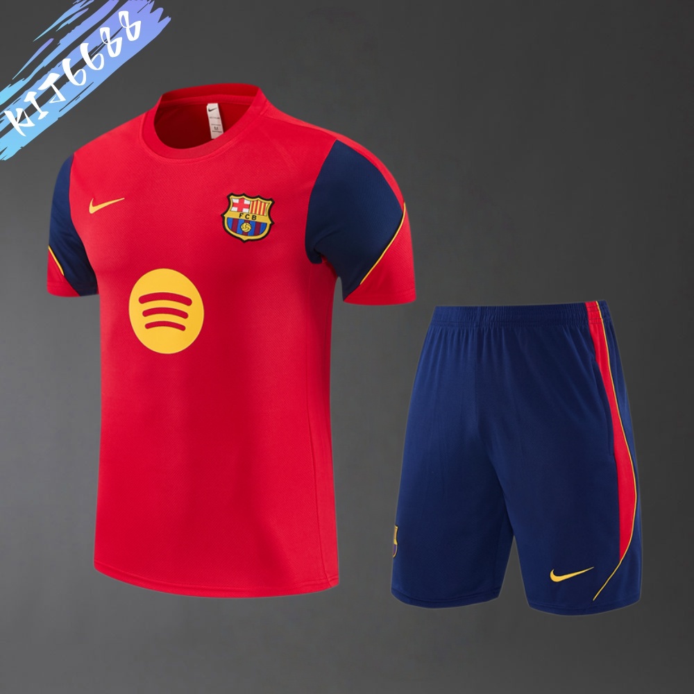 2026/2027 Barcelona Short sleevedtraining clothes (Adult Kids Kit)