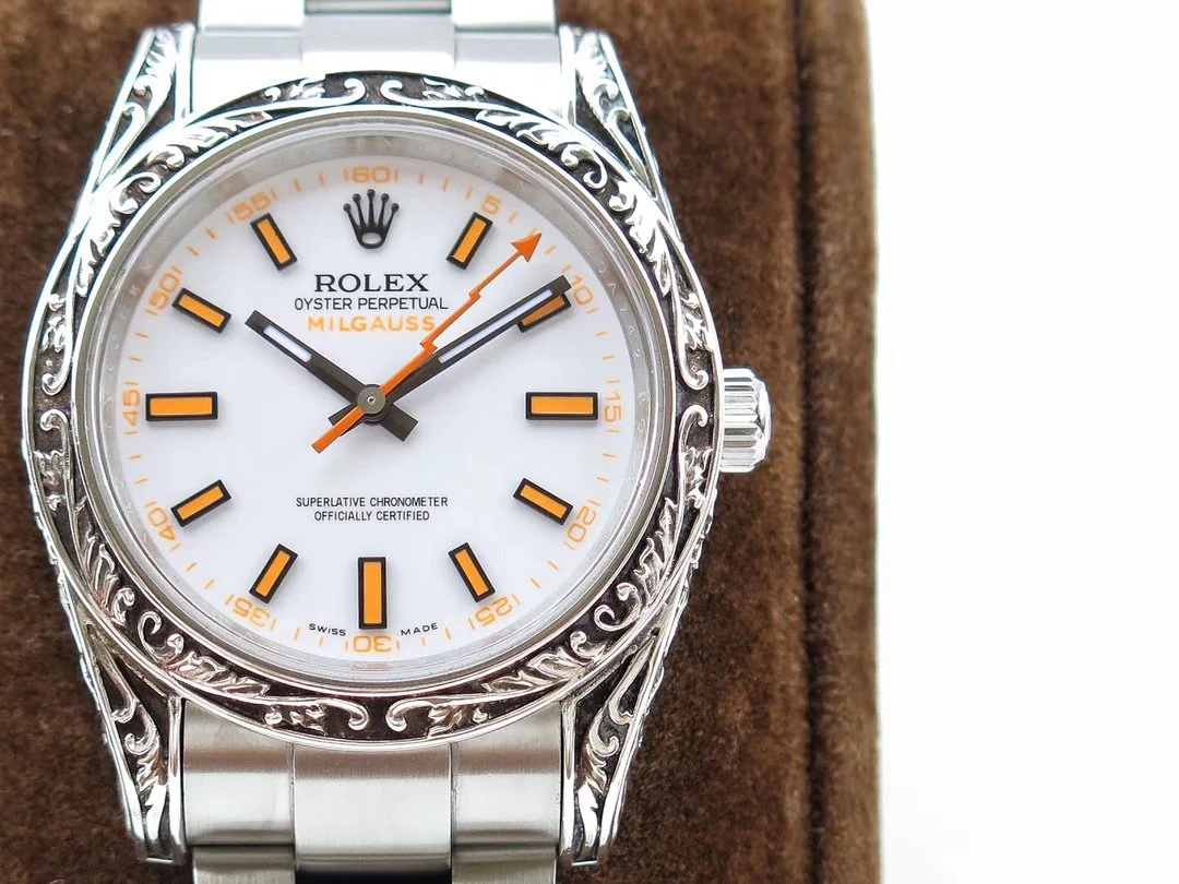 Rolex Watch MILGAUSS 40 HAND ENGRAVED CASE WHITE DIAL Watch