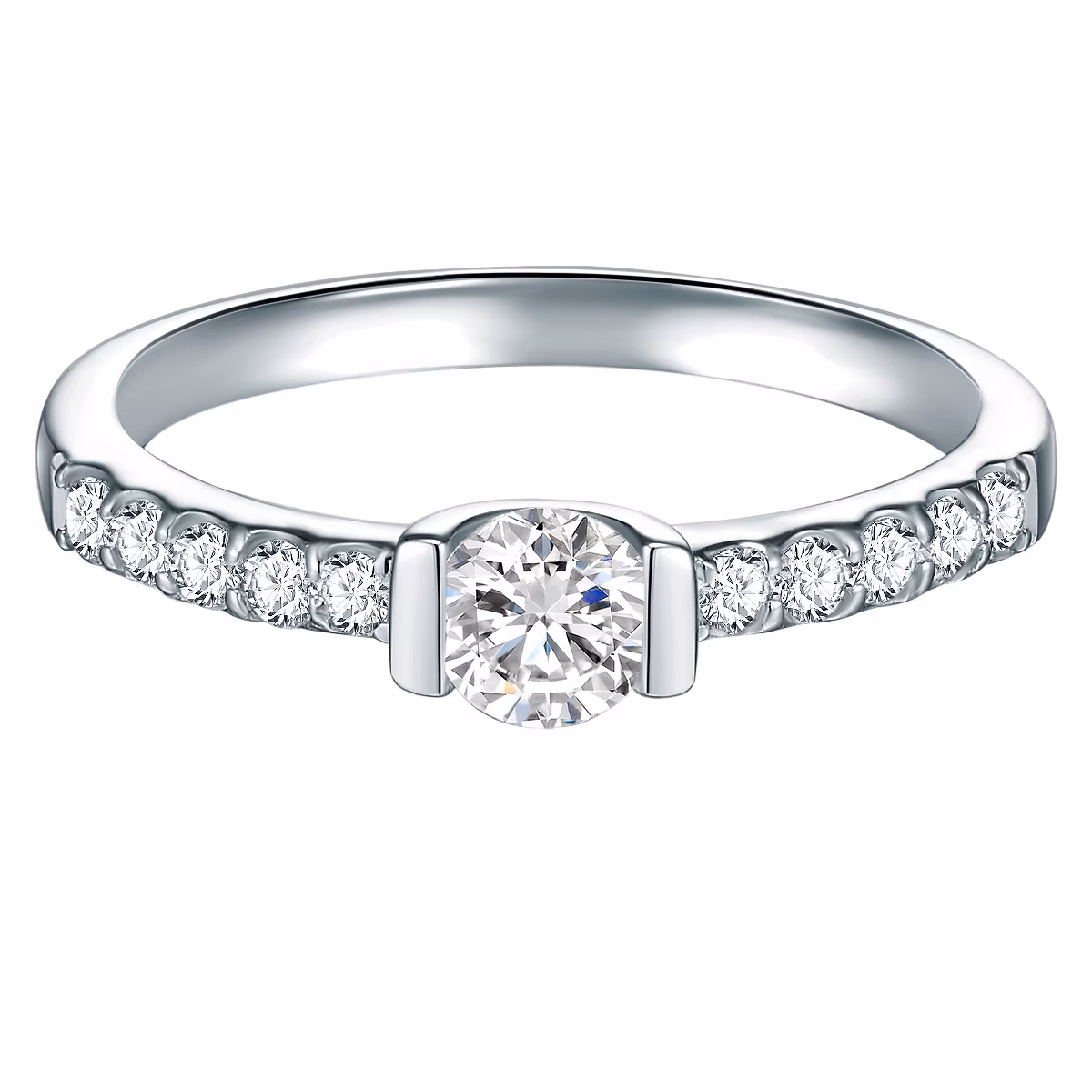 Ring aus Sterling Silber in silber mit Zirkonia