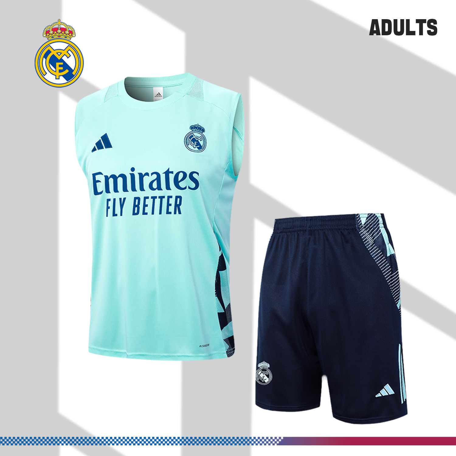 2024/2025 Real Madrid light green adult vest training suit (Adult Kit)