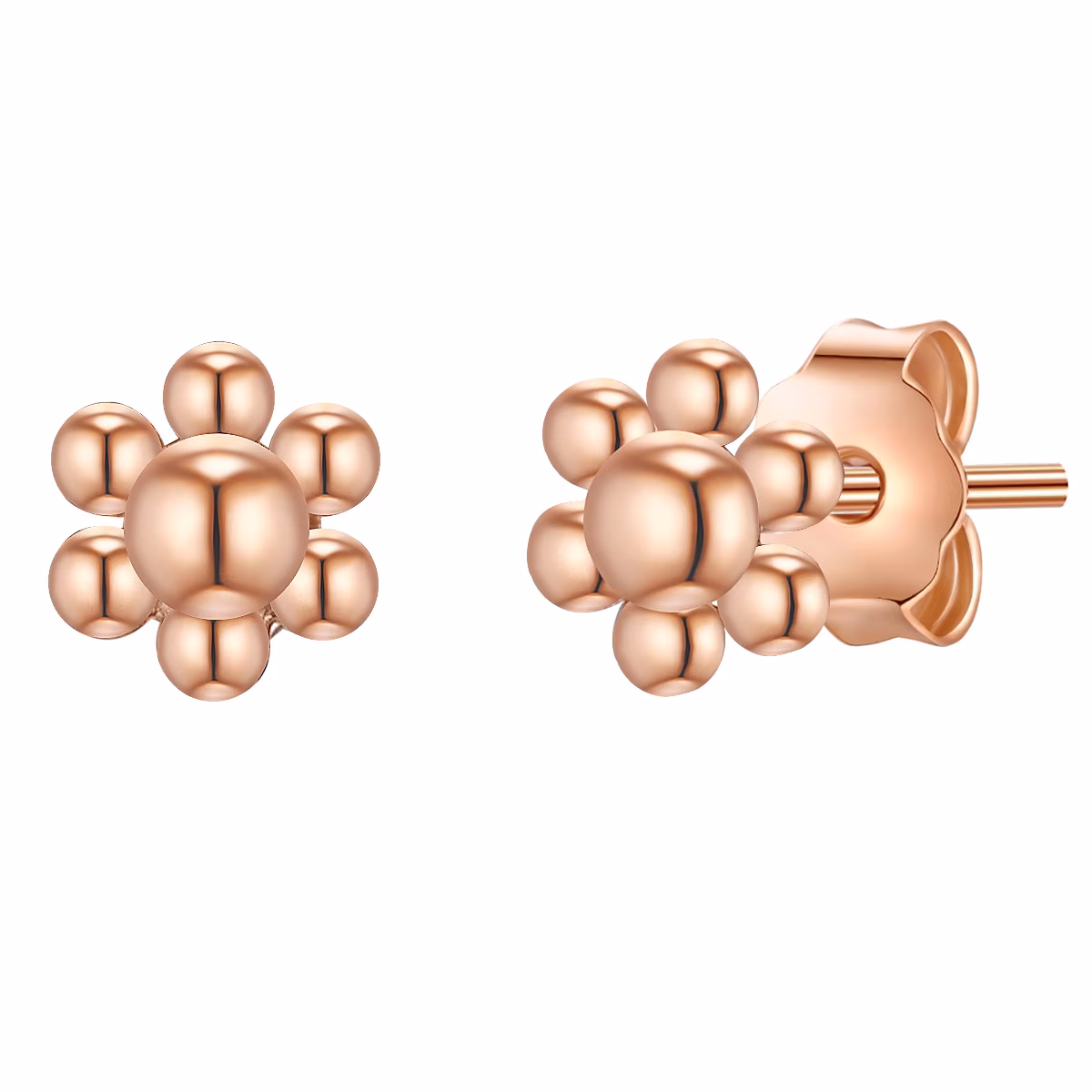Ohrstecker Blume Sterling Silber in Gelbgold