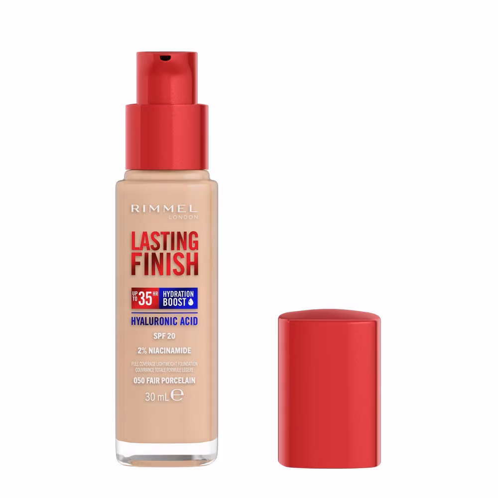 Rimmel Lasting Finish 35h silnie nawilżający i długotrwale kryjący podkład do twarzy z filtrem SPF20 nr 050 Fair Porcelain