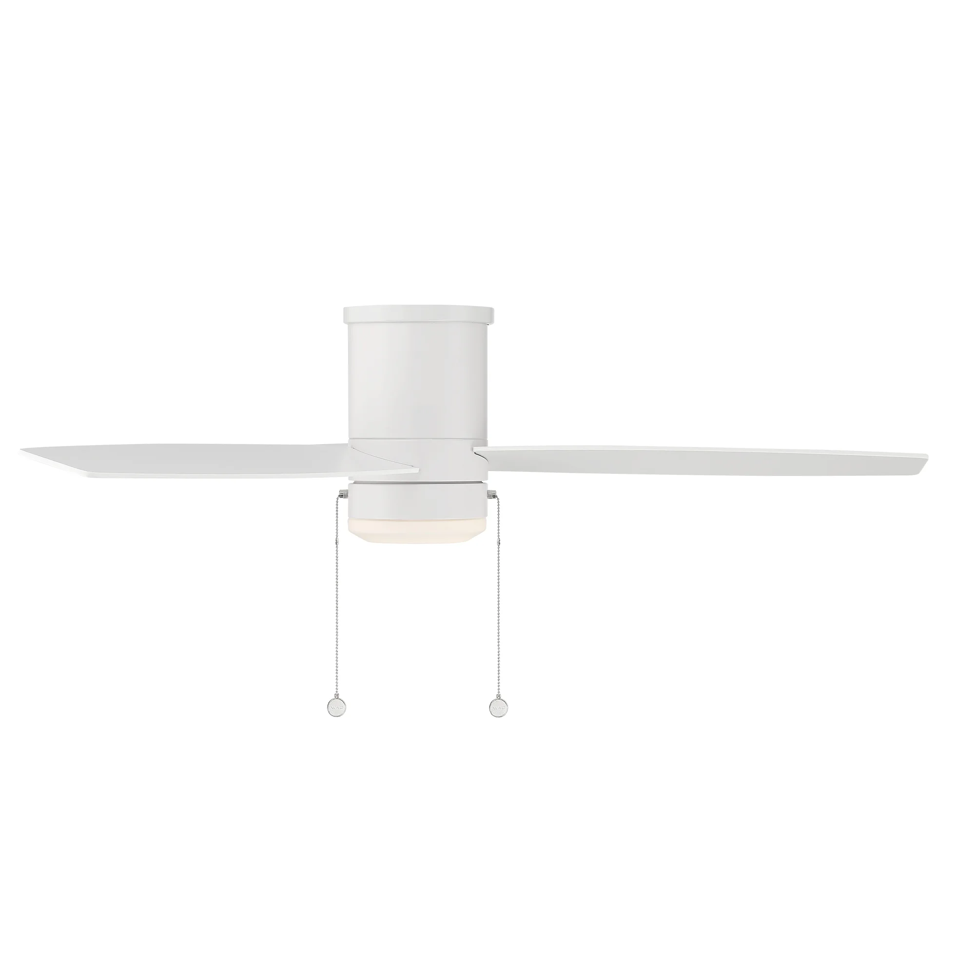 Atlantis Indoor and Outdoor 3-Blade Pull Chain Flush Mount Ceiling Fan 52in Matte White with 3000K LED Light Kit