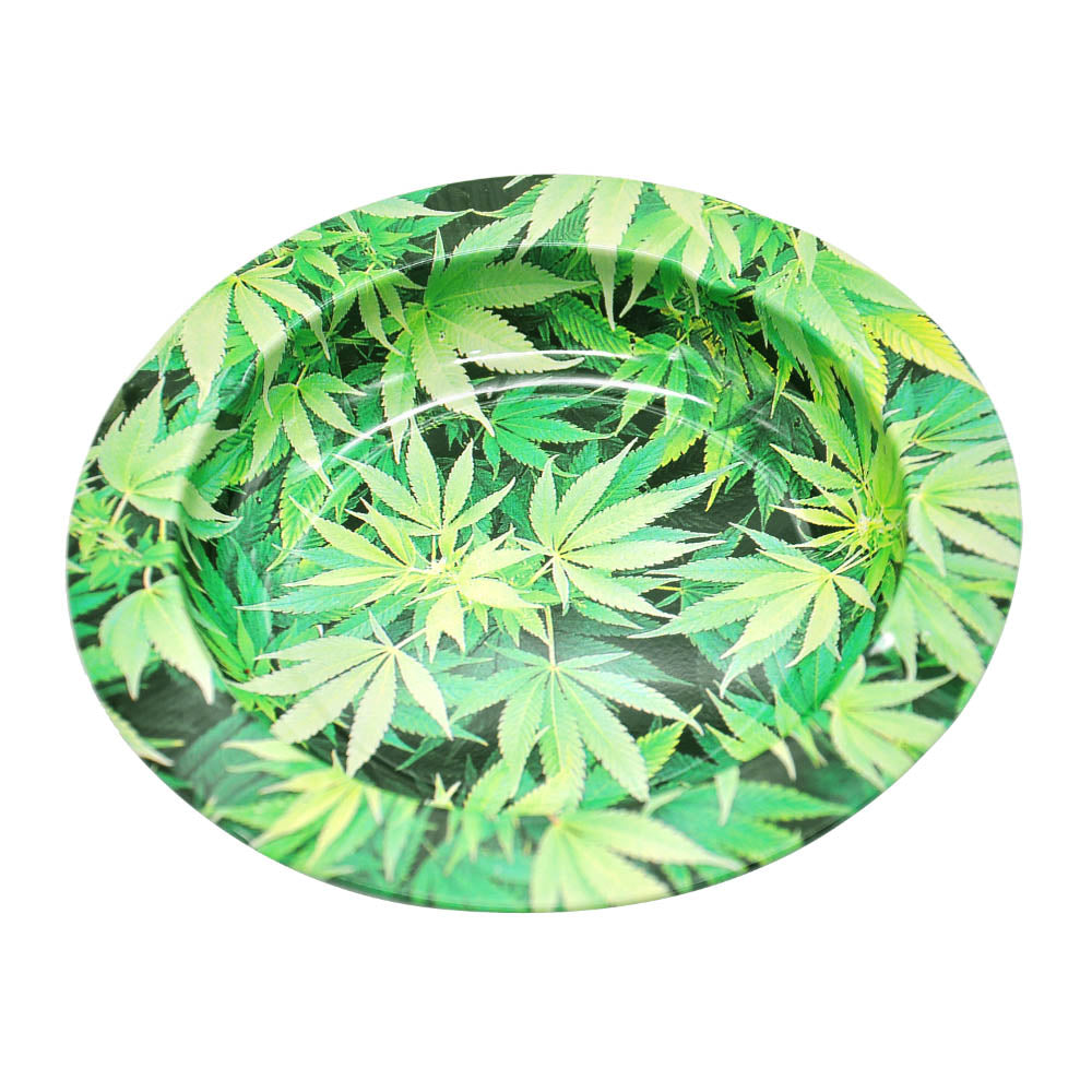 Marijuana Leaf Tin Ashtray (Random Pattern)