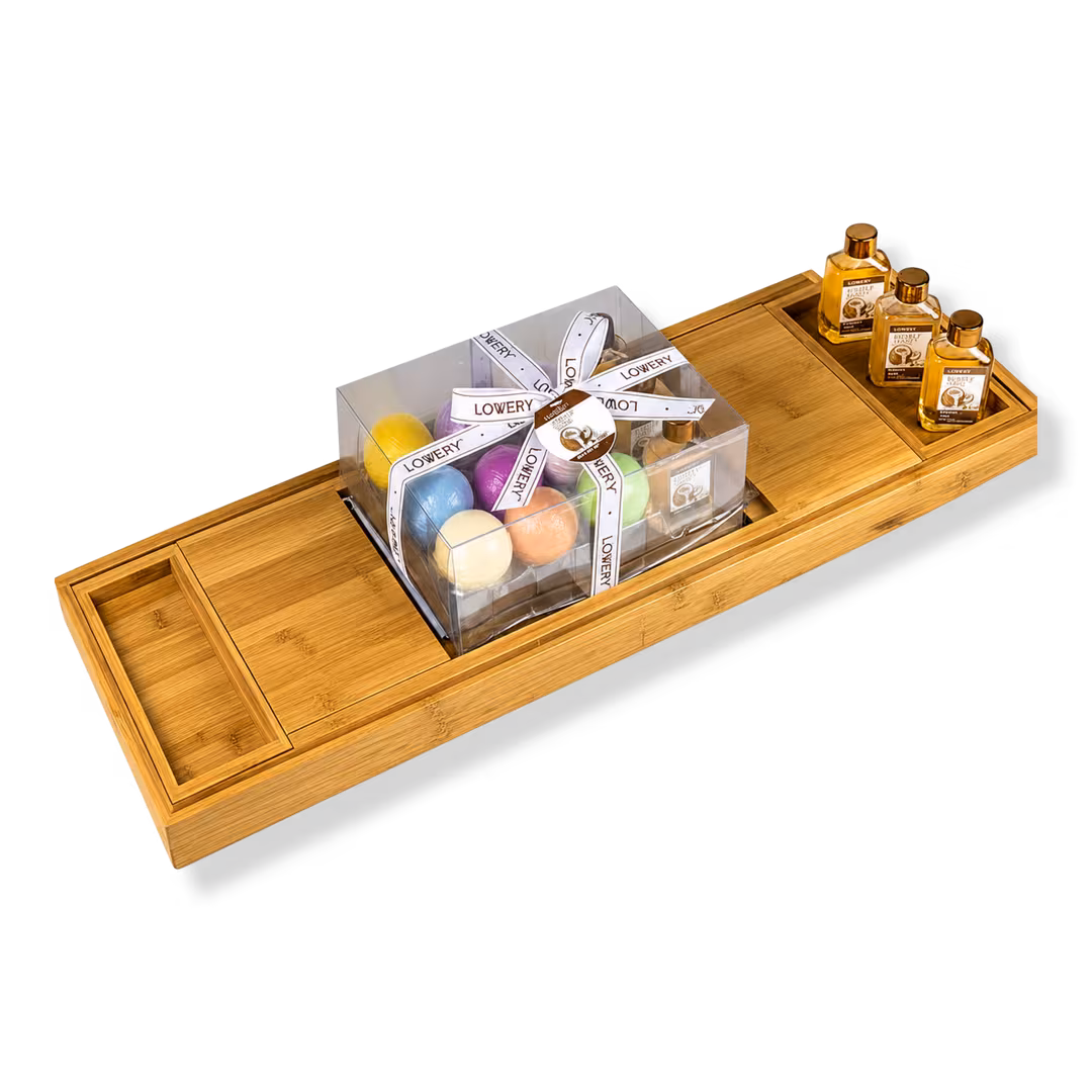 Lovery  Premium Eco-Friendly Bathtub Caddy Gift Set