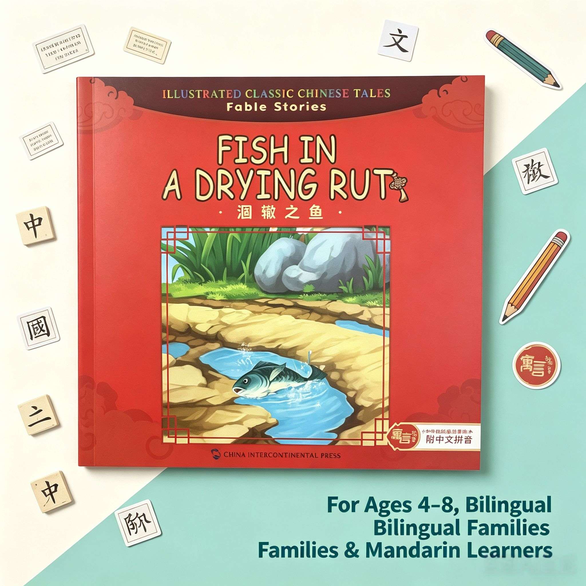 Fish in a Drying Rut: A Chinese Fable (Chinese-English Picture Book)