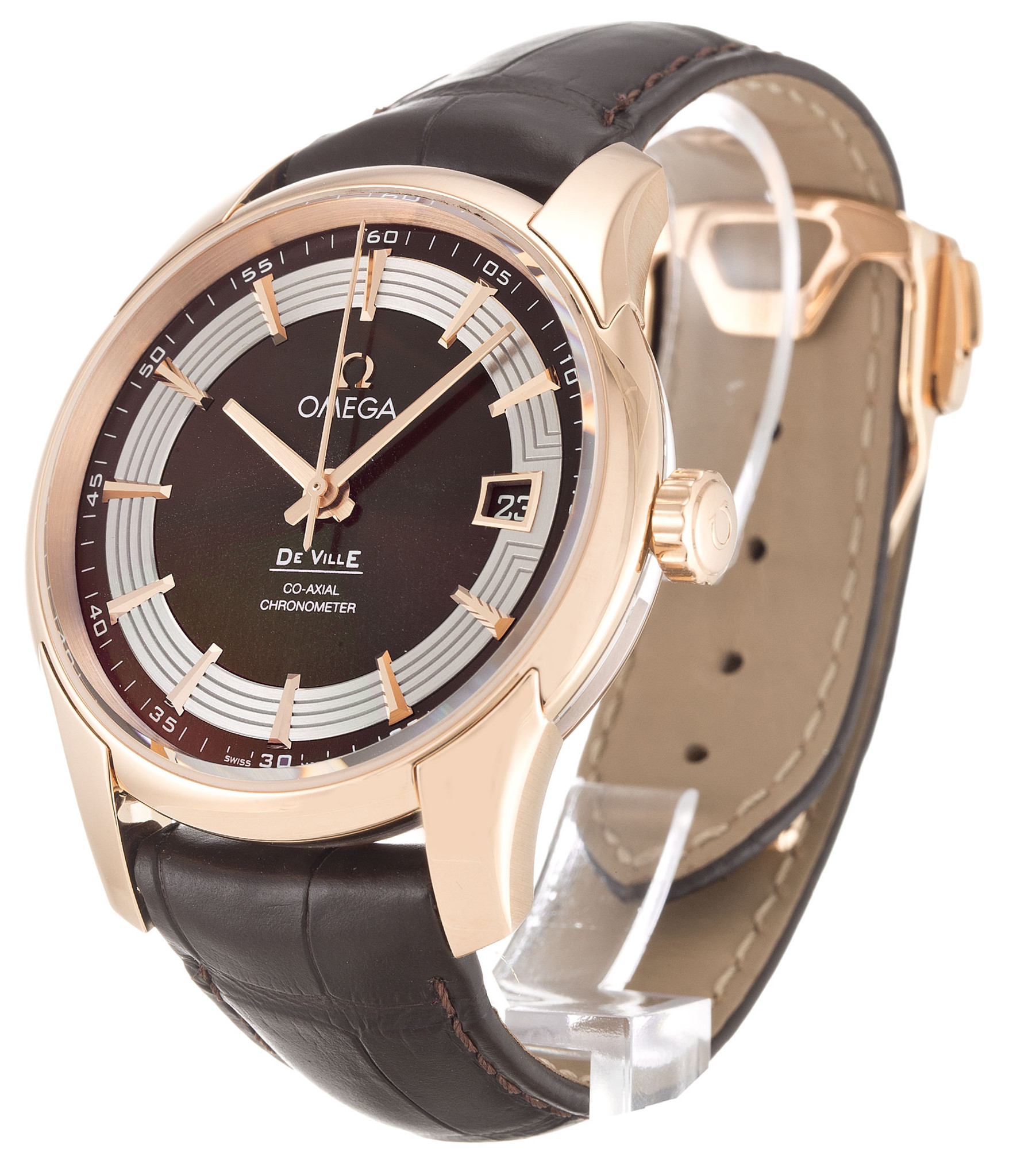 Replica Omega De Ville Hour Vision Black Dial Leather Strap 431.63.41.21.13.001 41MM