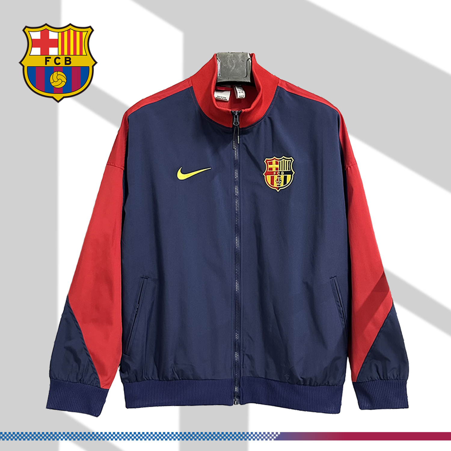 2025/2026 Barcelona waterproof windbreaker training suit