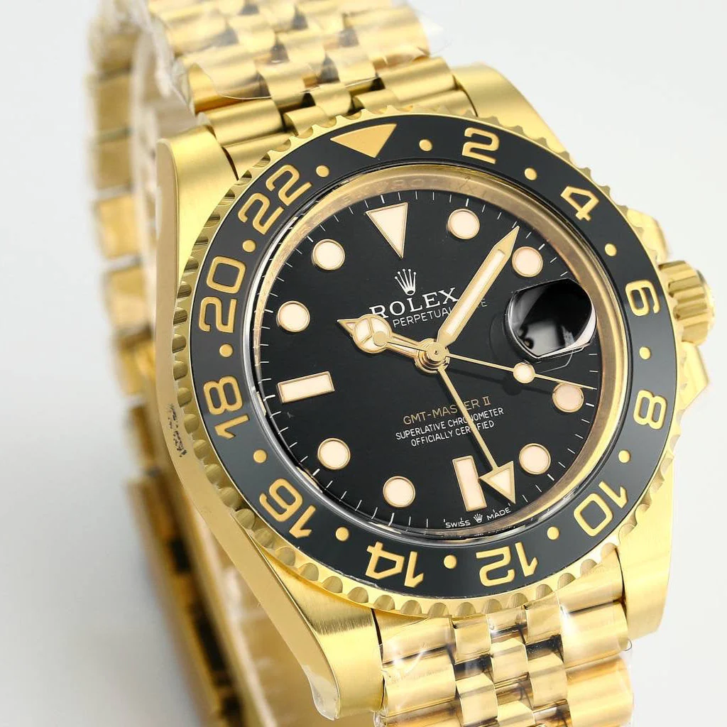 Rolex Watch 25 GMT- Master 40mm Gold Black Dial