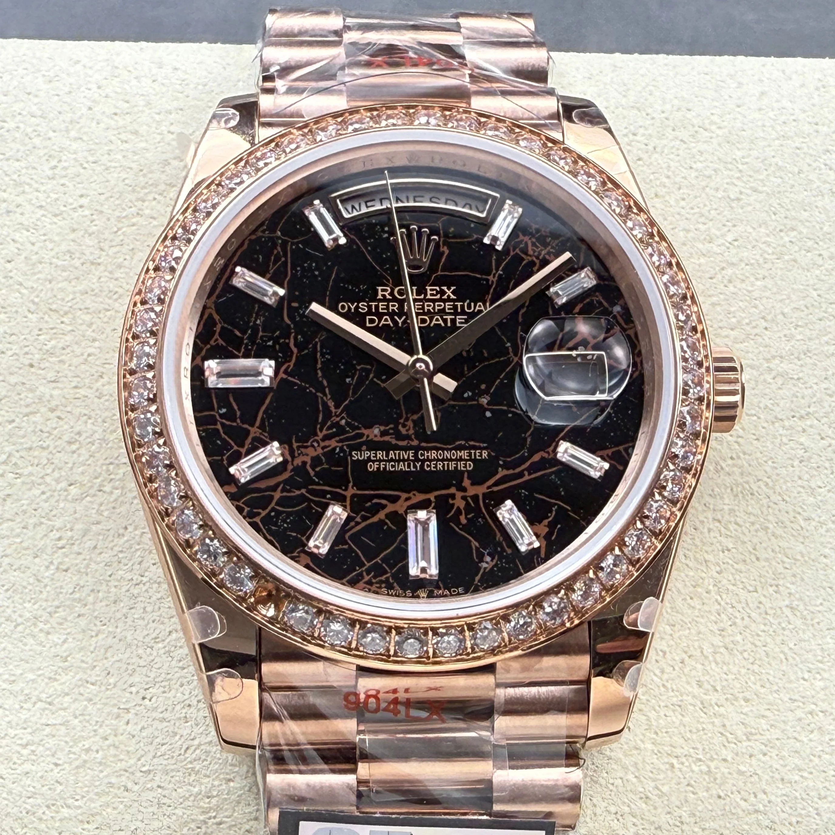 Rolex Watch Day-Date 40mm Pink Gold Black