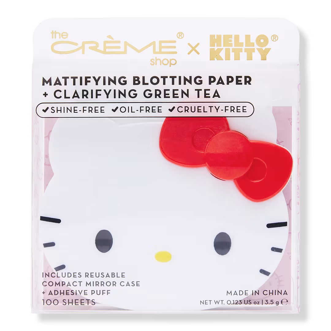 The Crème Shop  Hello Kitty Mattifying Blotting Paper + Reusable Mirror Compact