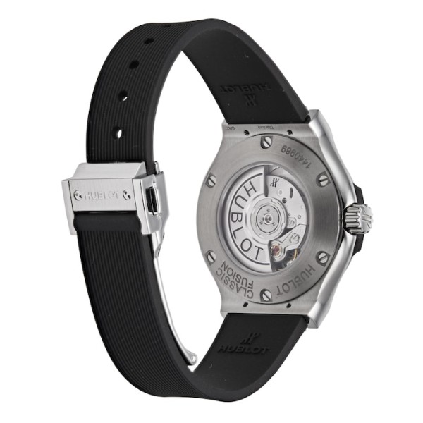 Replica Hublot Classic Fusion Women Automatic Black Rubber Watch 582.NX.1170.RX.1204