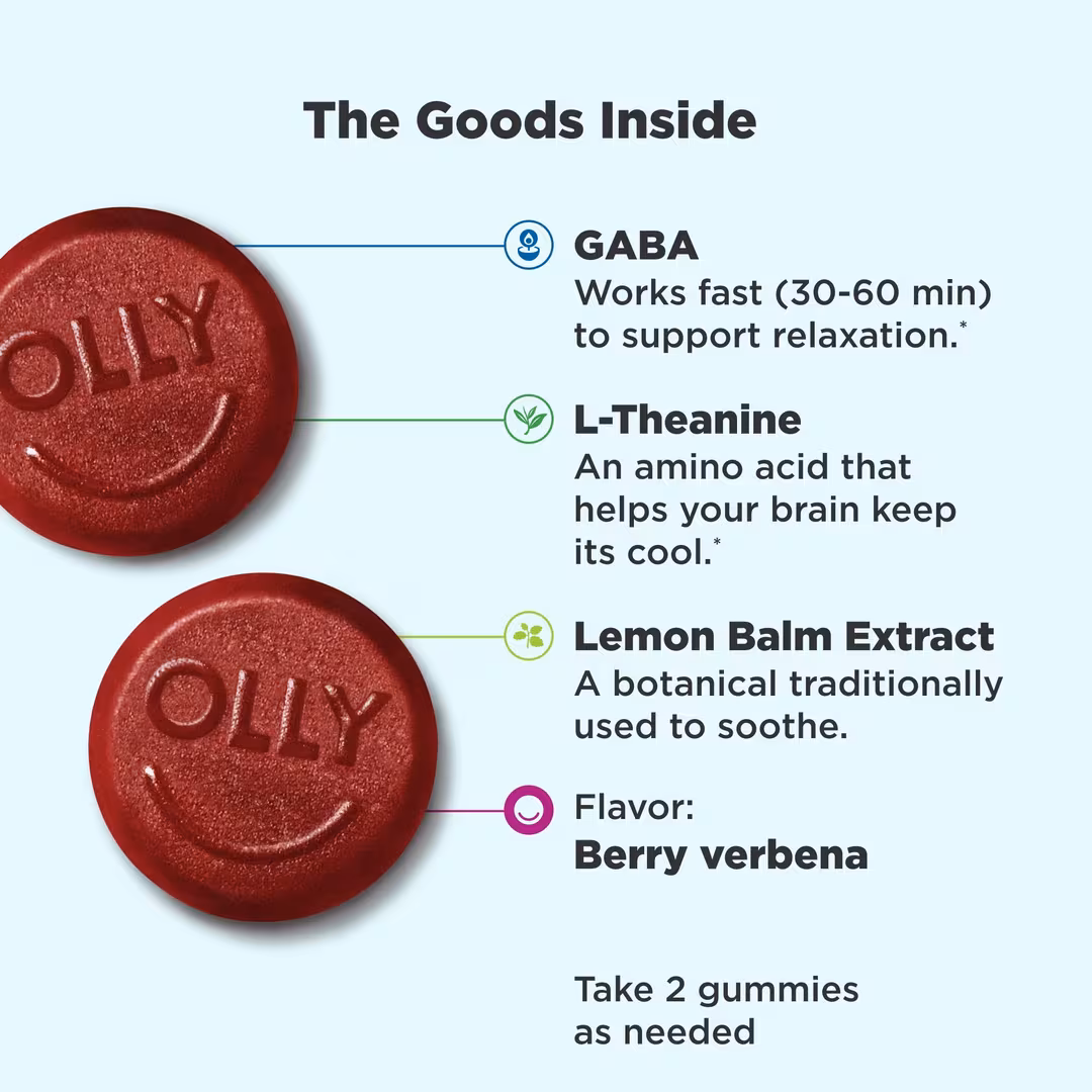 OLLY  Goodbye Stress Gummy Supplement with L-Theanine