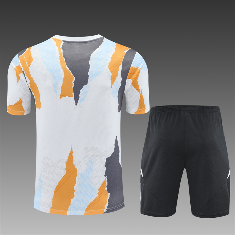 2024/2025 Real Madrid camouflage short-sleeved adult training suit (Adult Kit)