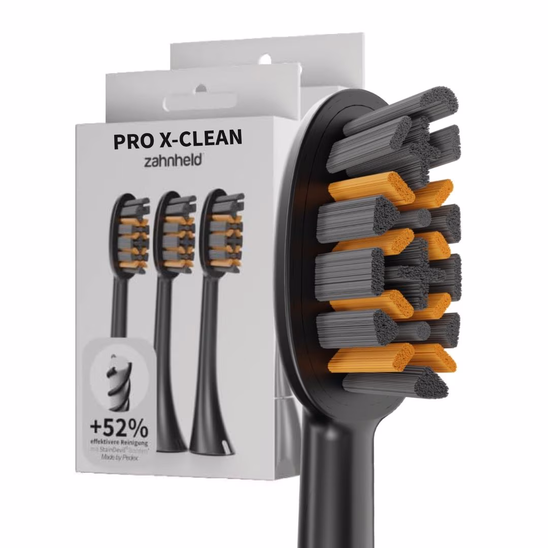 Bürstenkopf Pro X-Clean schwarz (6 Stück) - effektive Zahnreinigung