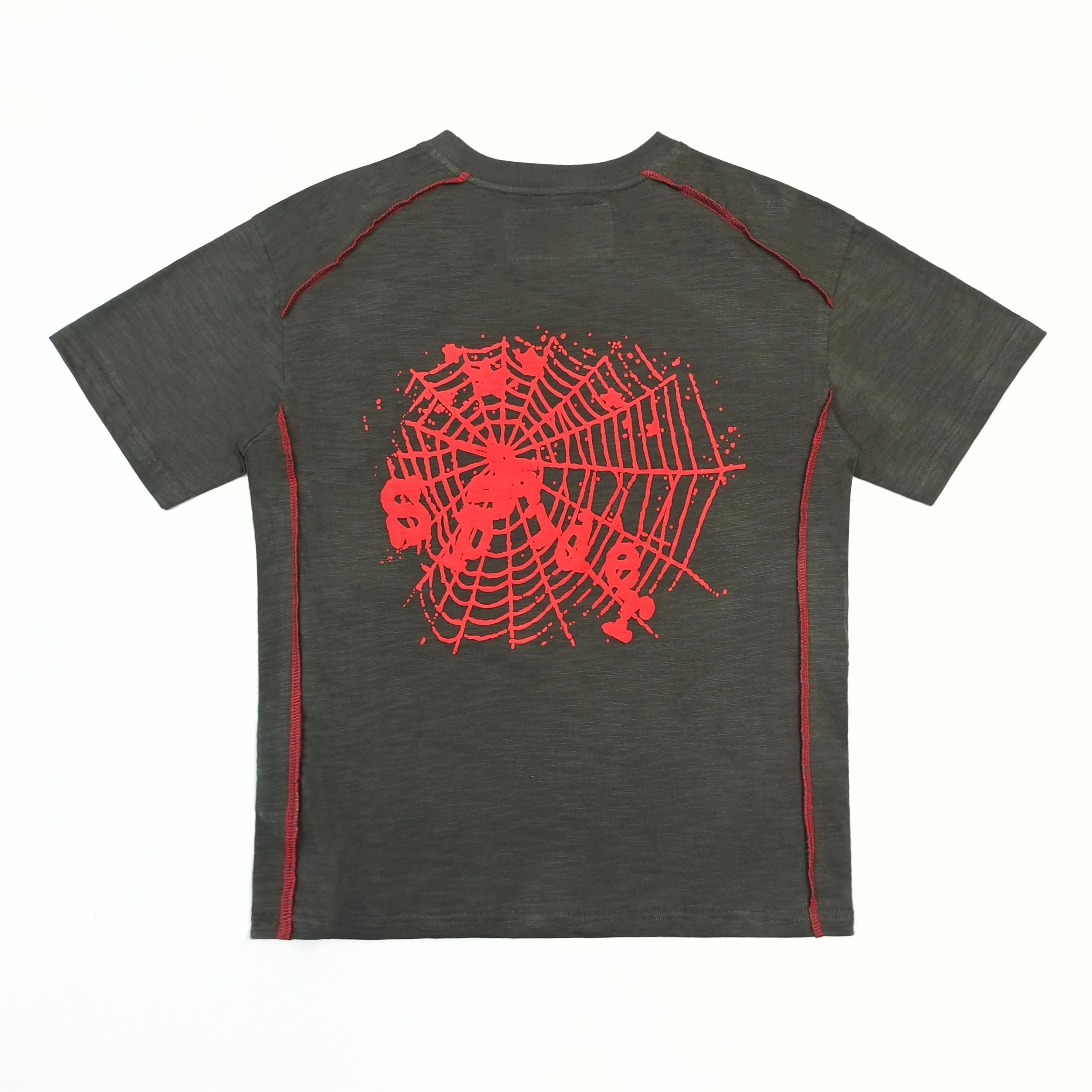 1:1 Sp5der Red Ming Line Brown Short Sleeve Tee