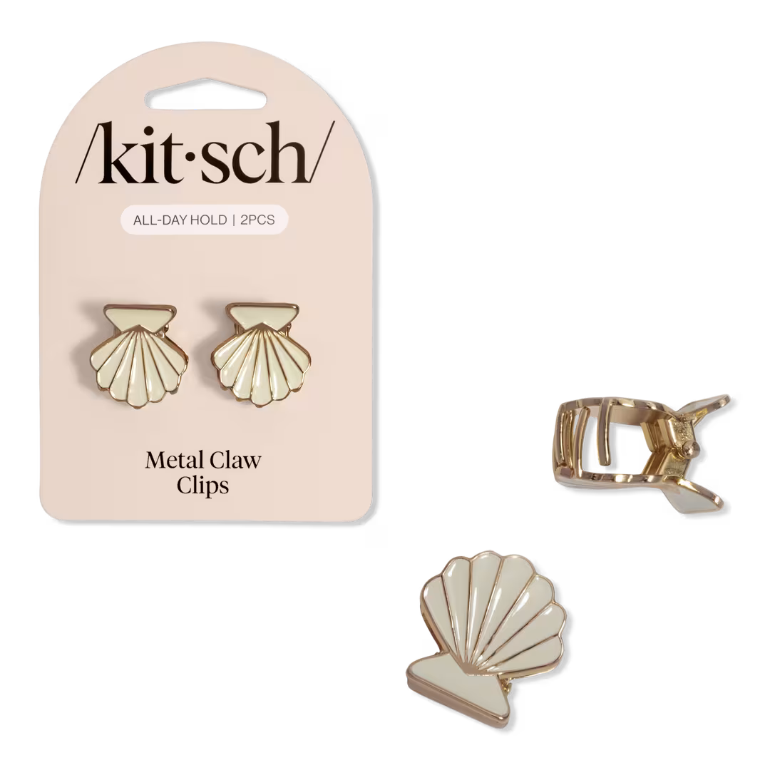 Kitsch  Metal Clam Shell Hair Clip Set