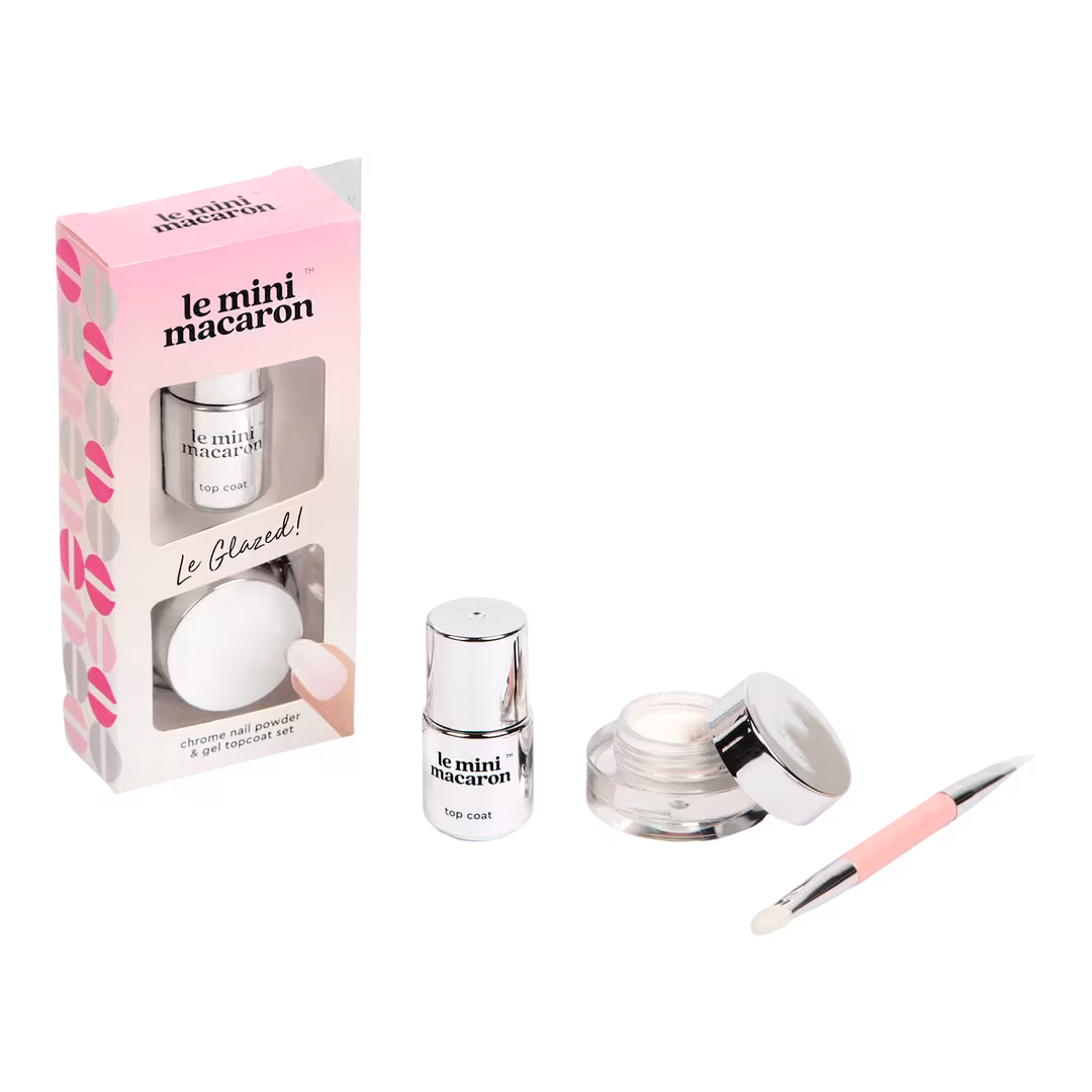 Le Mini Macaron  Le Glazed! Chrome Nail Powder Set