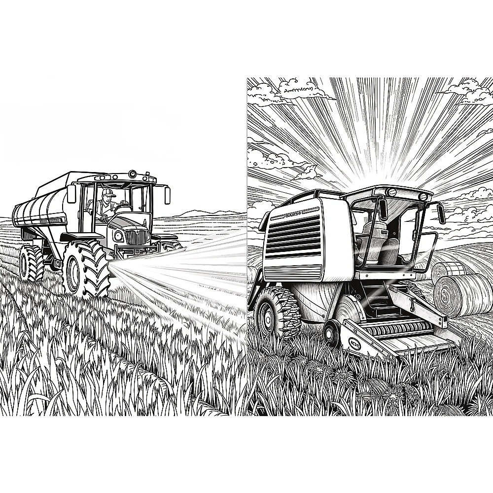 Książka Aktywizująca Maszyny Rolnicze, Kolorowanka