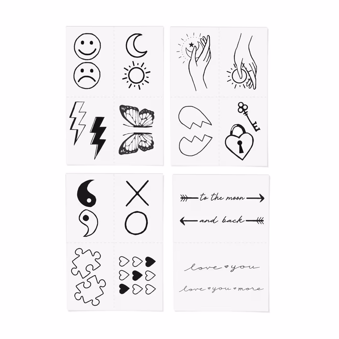 Inked by Dani  Two of A Kind Temporary Tattoo Pack