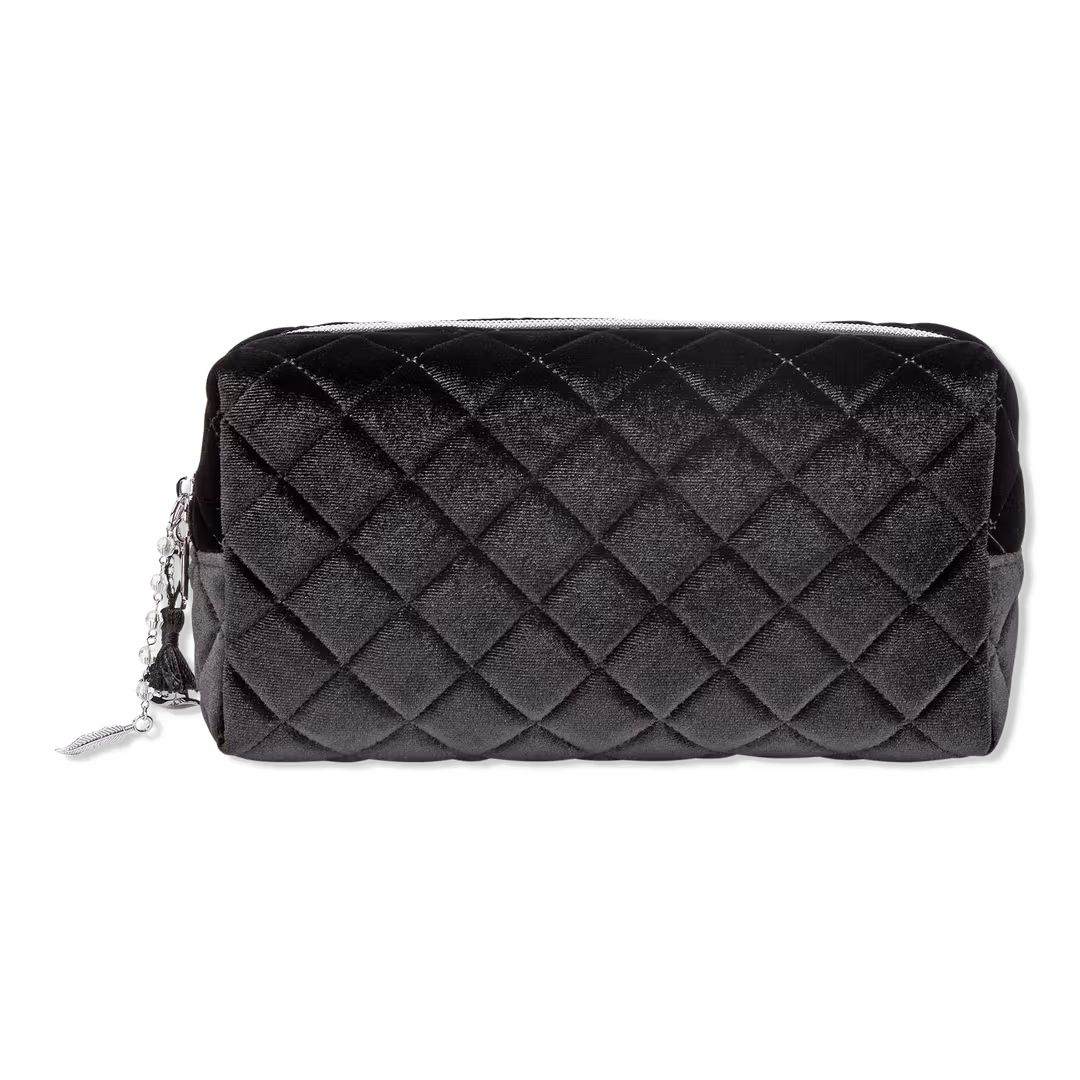 Tartan + Twine  Wicked Black Quilted Velvet Loaf Bag