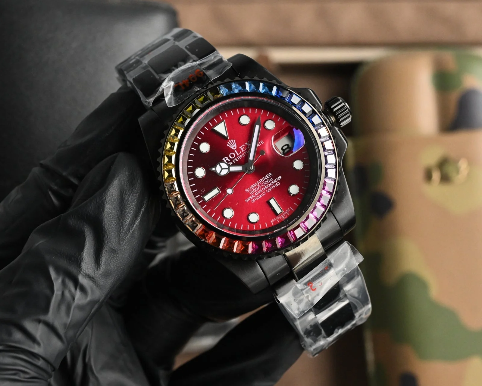 Rolex Watch Submariner 40mm Black Red Dial