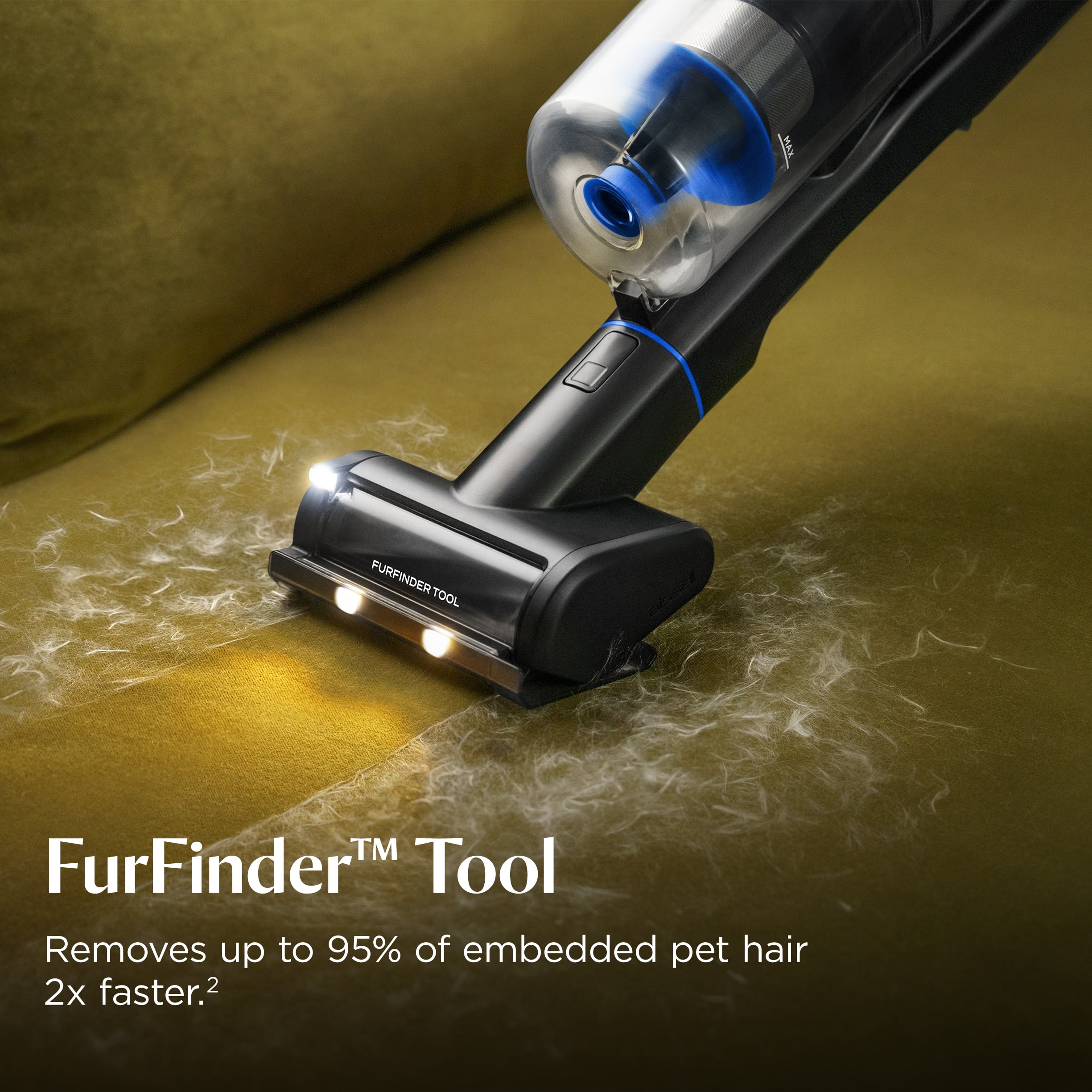 BISSELL PowerClean?? FurFindera? 200W Cordless Vacuum w/ 3-in-1 Versatility, Tangle Free Brush Roll, Strong Suction, Removable Battery, 40 Min Runtime, Powered Upholstery Tool, and Furfinder Headlights