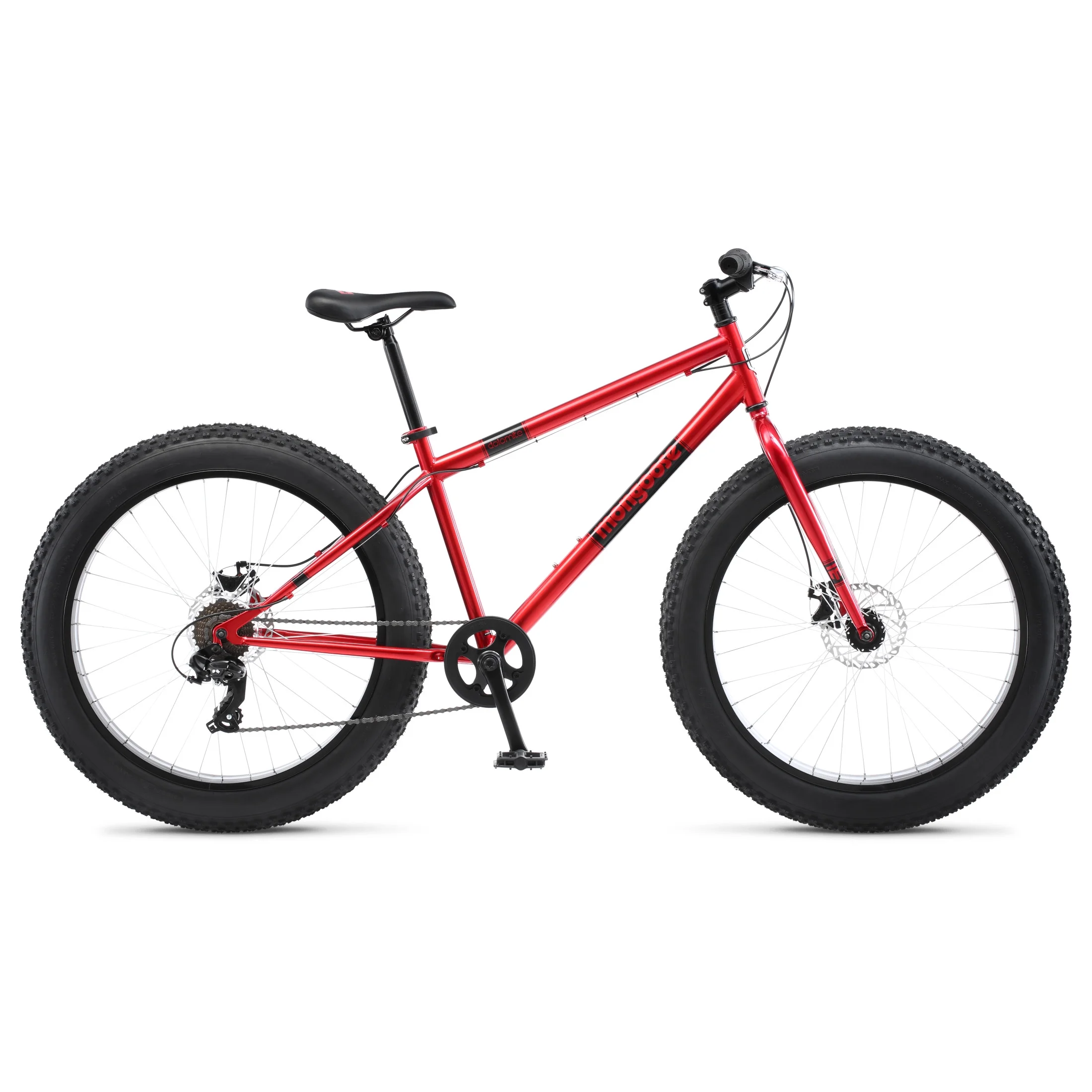 Mongoose Dolomite Adult Fat Tire Mountain Bike, 26-Inch Wheel, Red
