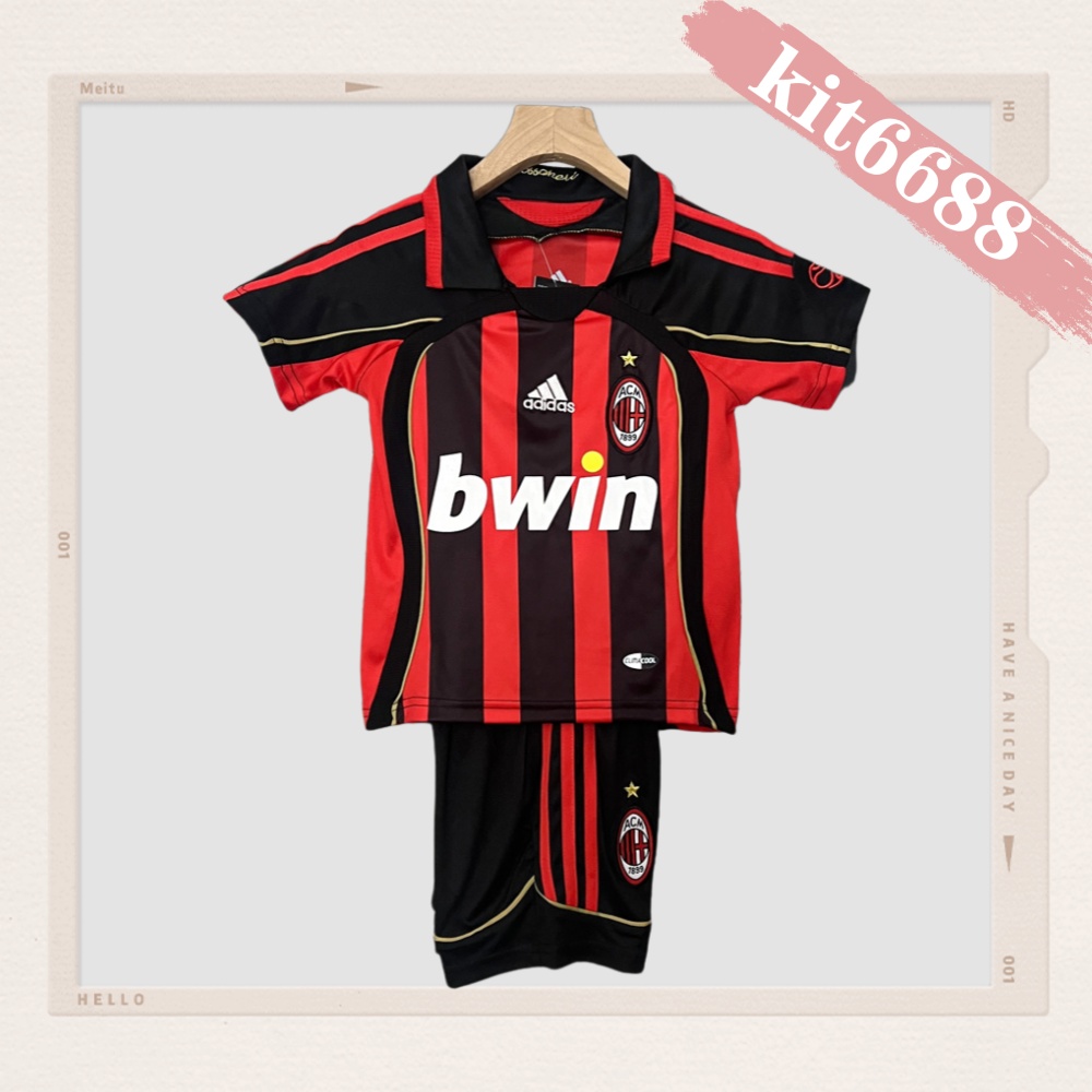 2006/2007 AC Milan Home Retro Football Jersey (Kids Kit)