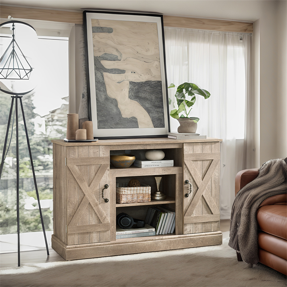 Cfowner Farmhouse TV Stand for TV Up to 50"