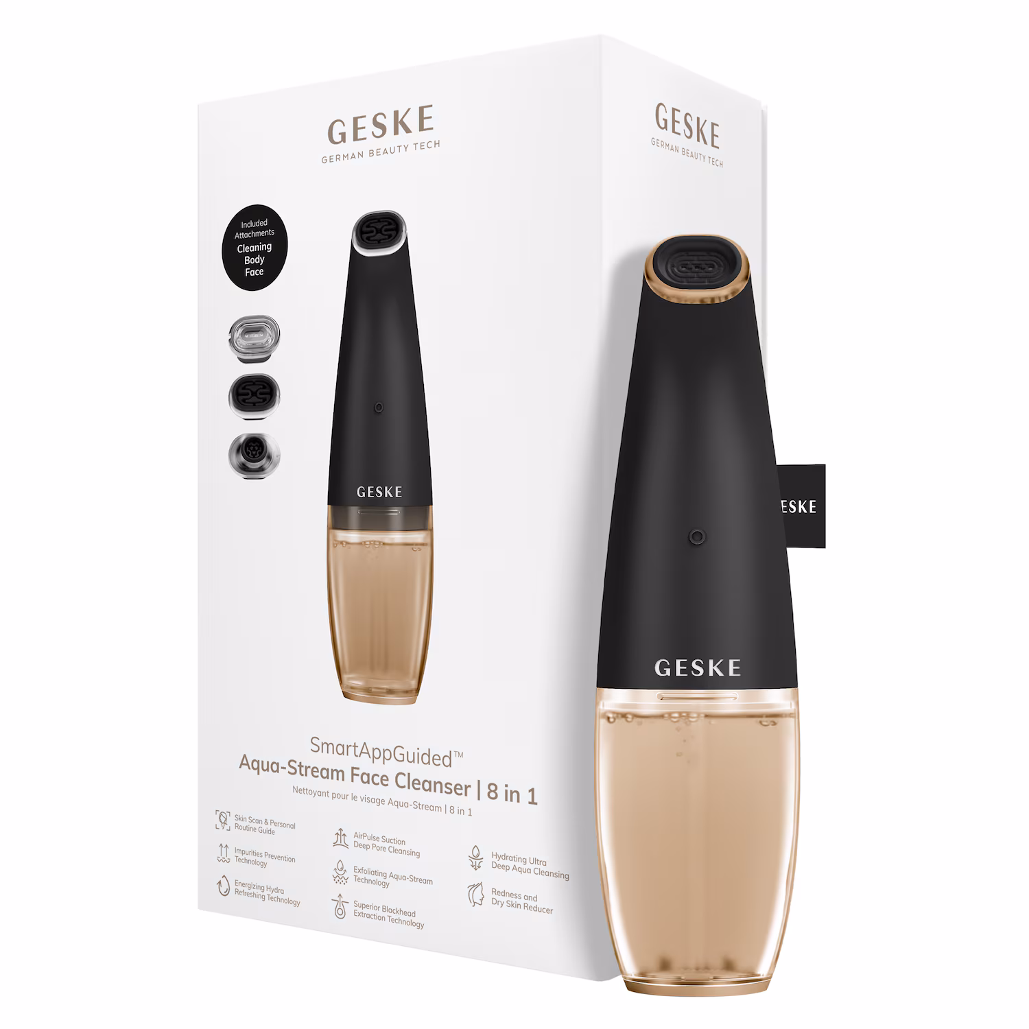 GESKE SmartAppGuided™ Aqua-Stream Face Cleanser | 8 in 1
