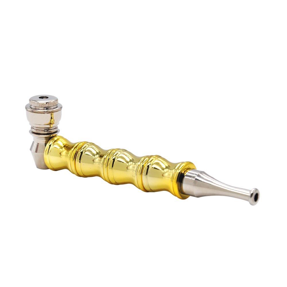 Bamboo Grip Metal Weed Pipe