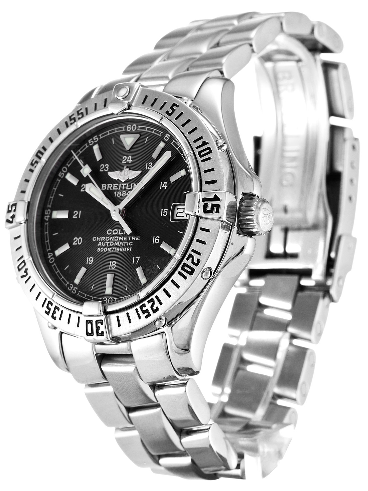 Replica Breitling Colt Auto Black Dial Stick Markers A17350