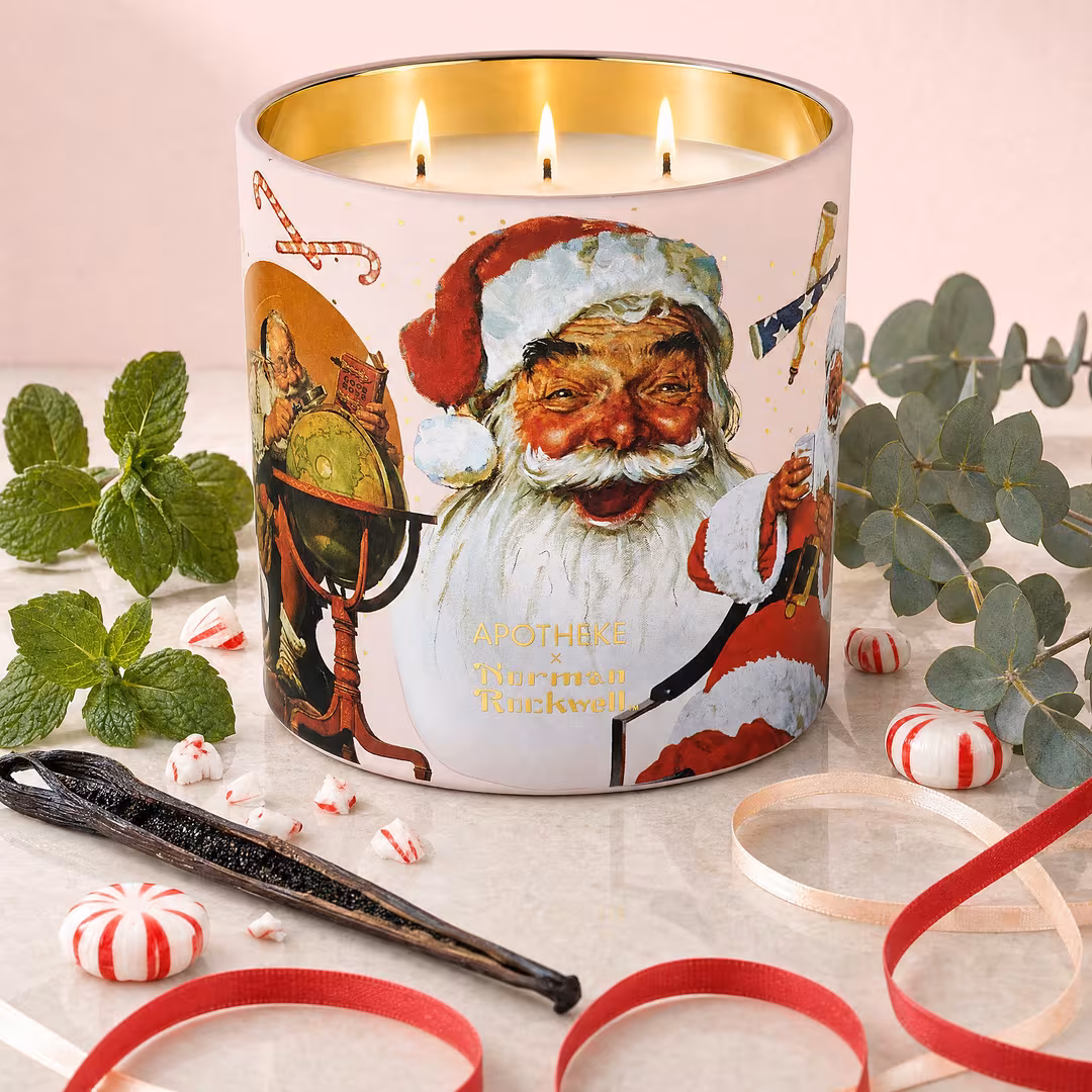 APOTHEKE  Peppermint Taffy Norman Rockwell Scented Candle