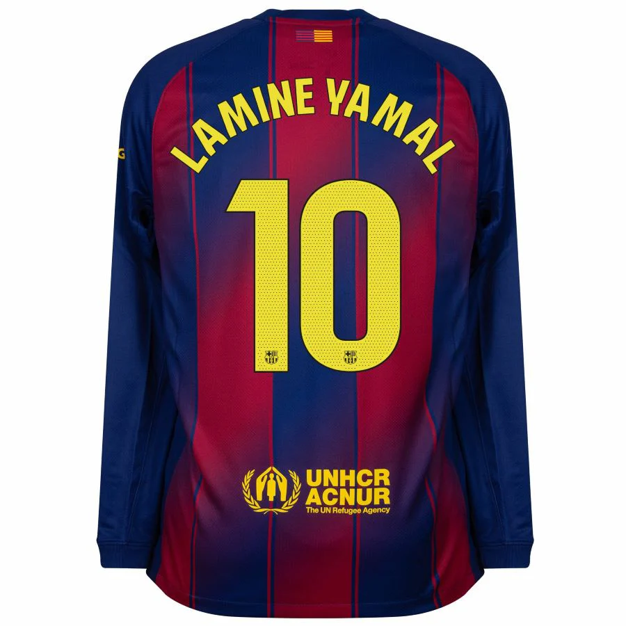 Lamine Yamal Barca Long Sleeve Home Jersey Men 2025 2026