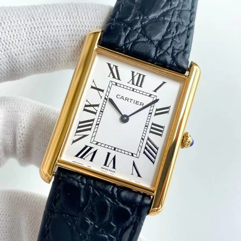 Cartier Watch TANK SOLO QUARTZ CROCODILE SKIN