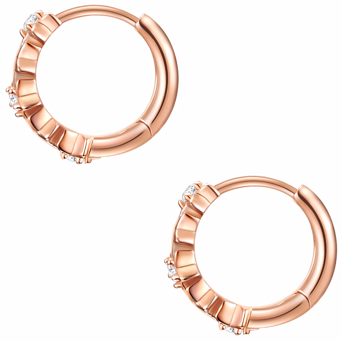 Creolen Sterne Sterling Silber Zirkonia in Roségold