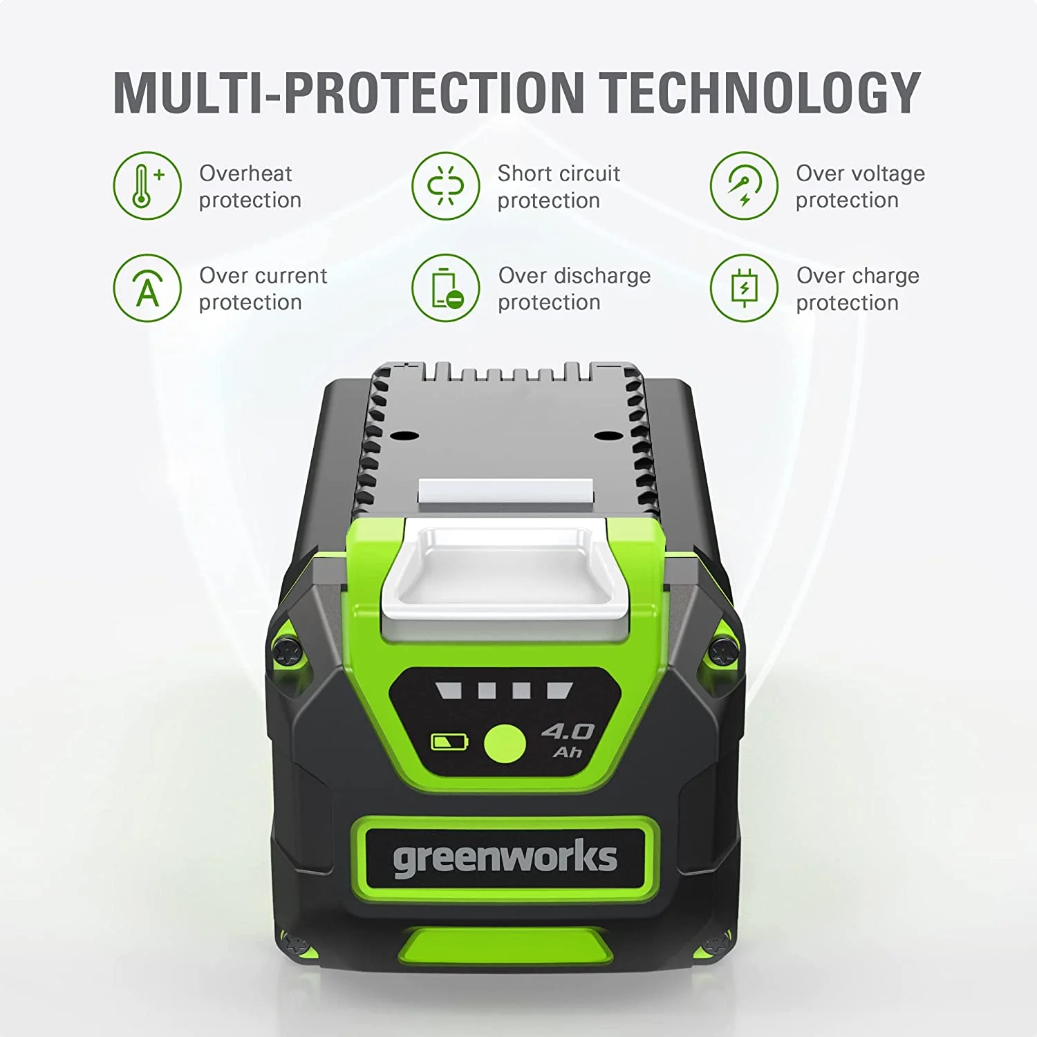 Greenworks G-MAX 40V 4.0 Ah Lithium-Ion Battery, High Performance, Fade-free Power