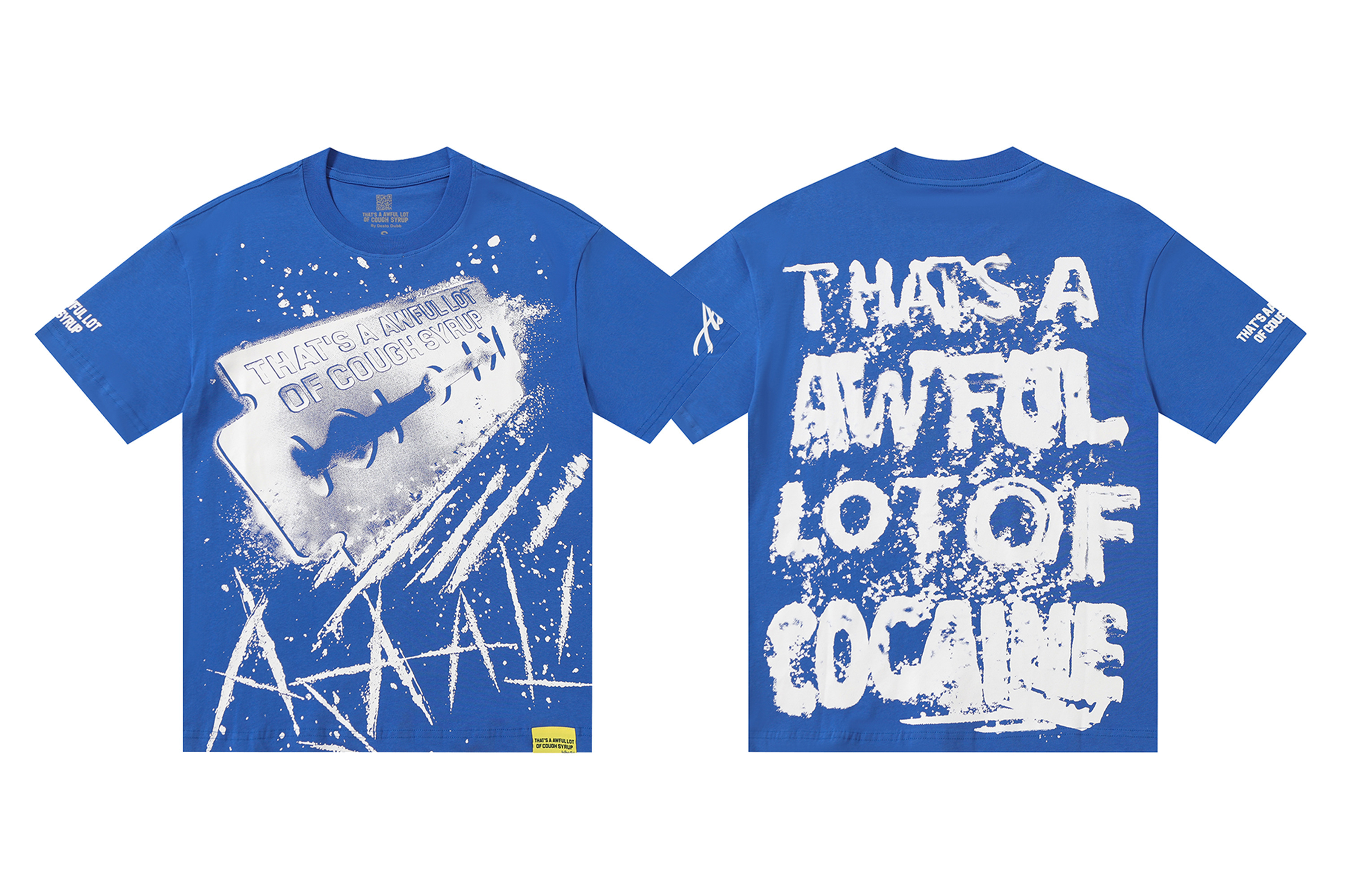 Clein blue blade letter print short-sleeved shirt