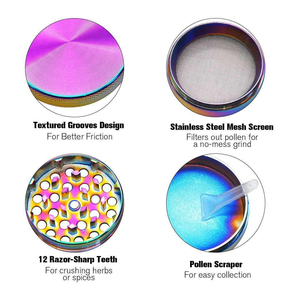 Rainbow Zinc Alloy Mill Weed Grinder