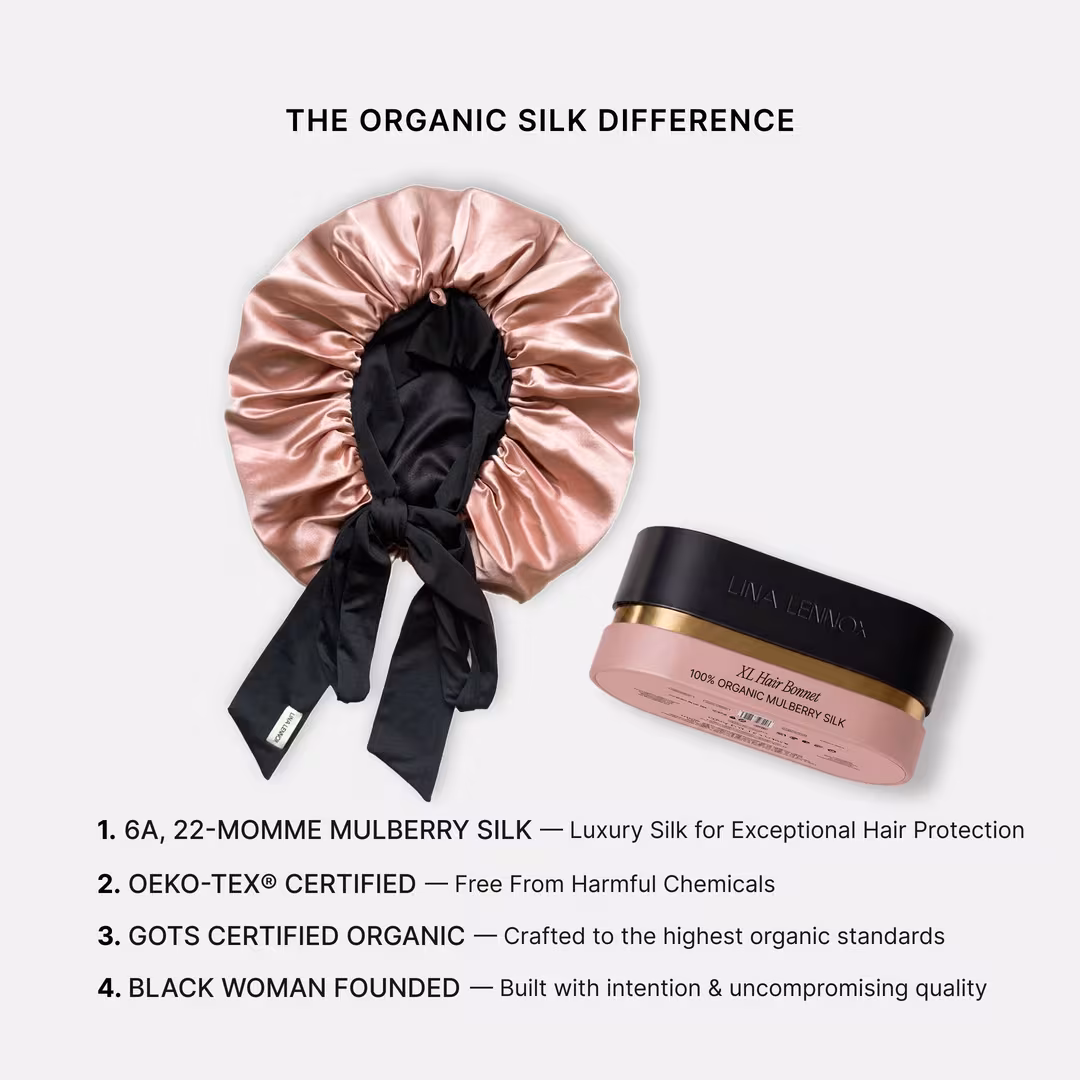 LINA LENNOX  Organic Silk Hair Bonnet