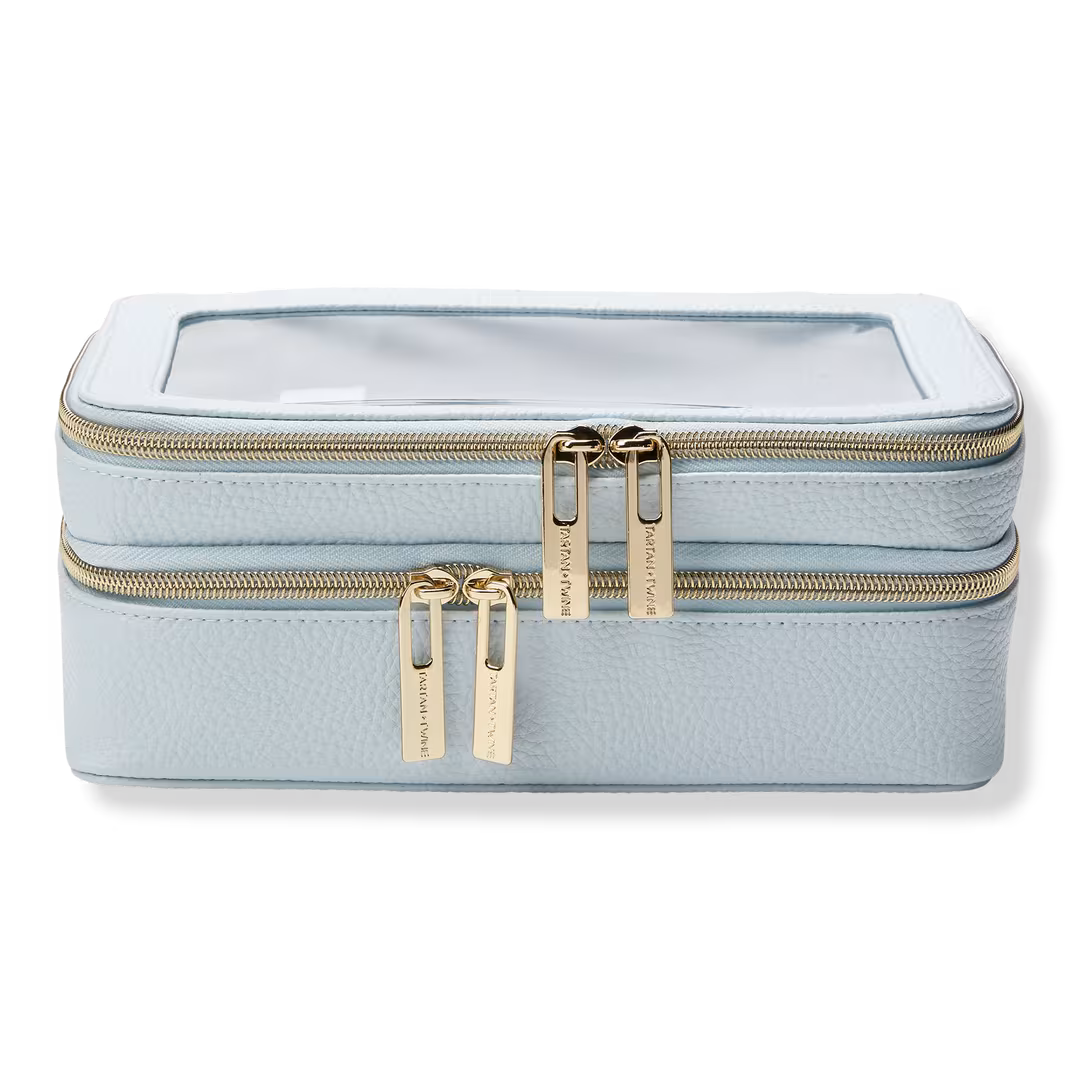 Tartan + Twine  Blue Double-Zipper Organizer